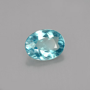 1.00캐럿 천연 라이트 블루 아파타이트, 타원형 컷, 7.4×5.6 mm, VVS-VS