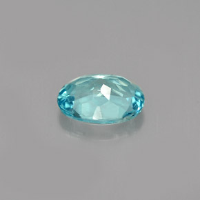 1.00캐럿 천연 라이트 블루 아파타이트, 타원형 컷, 7.4×5.6 mm, VVS-VS