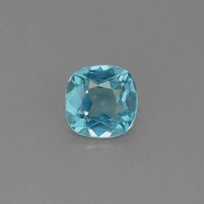 0.99캐럿 천연 라이트 블루 아파타이트, 쿠션 컷, 6.1×6.1 mm, VS-SI