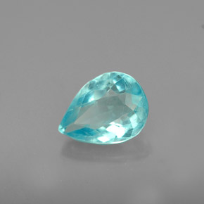 1.12캐럿 천연 라이트 블루 아파타이트, 배 모양, 7.8×5.8 mm, VS
