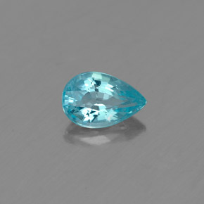 0.48캐럿 천연 라이트 블루 아파타이트, 배 모양, 6.3×4.1 mm, VS