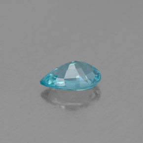 0.48캐럿 천연 라이트 블루 아파타이트, 배 모양, 6.3×4.1 mm, VS