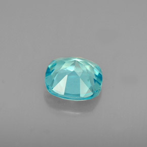 0.88캐럿 천연 라이트 블루 아파타이트, 쿠션 컷, 6.1×6.1 mm, VS