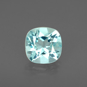 1.00캐럿 천연 라이트 블루 아파타이트, 쿠션 컷, 6.2×6.2 mm, VS