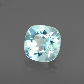 1.00캐럿 천연 라이트 블루 아파타이트, 쿠션 컷, 6.2×6.2 mm, VS