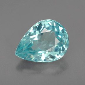 1.21캐럿 천연 라이트 블루 아파타이트, 배 모양, 8×6 mm, VVS-VS