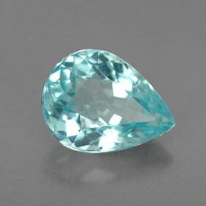 1.21캐럿 천연 라이트 블루 아파타이트, 배 모양, 8×6 mm, VVS-VS