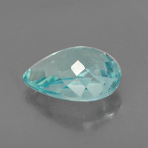 1.21캐럿 천연 라이트 블루 아파타이트, 배 모양, 8×6 mm, VVS-VS