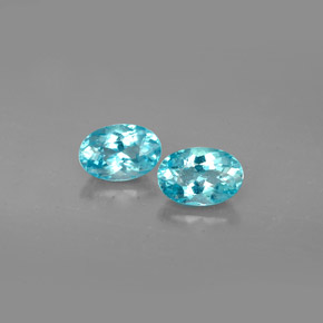 캐럿 천연 라이트 블루 아파타이트 보석, 타원형 컷, 6.2×4.3 mm, VS