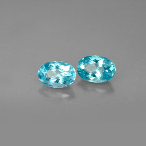 캐럿 천연 라이트 블루 아파타이트 보석, 타원형 컷, 6.2×4.3 mm, VS