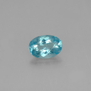 0.53캐럿 천연 라이트 블루 아파타이트, 타원형 컷, 6.2×4.2 mm, VS