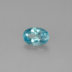 0.53캐럿 천연 라이트 블루 아파타이트, 타원형 컷, 6.2×4.2 mm, VS