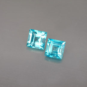 캐럿 천연 라이트 블루 아파타이트 보석, 스퀘어, 4.9×4.8 mm, VS