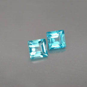 캐럿 천연 라이트 블루 아파타이트 보석, 스퀘어, 4.9×4.8 mm, VS