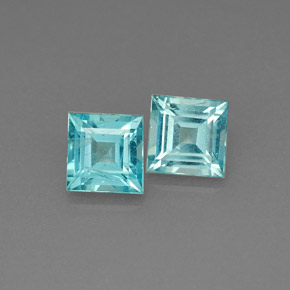 캐럿 천연 라이트 블루 아파타이트 보석, 스퀘어, 4.9×4.8 mm, VS