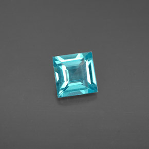 0.68캐럿 천연 라이트 블루 아파타이트, 스퀘어, 4.9×4.9 mm, VS