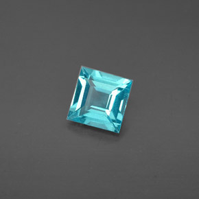 0.68캐럿 천연 라이트 블루 아파타이트, 스퀘어, 4.9×4.9 mm, VS