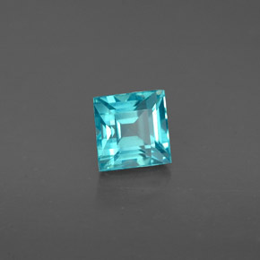 0.82캐럿 천연 라이트 블루 아파타이트, 스퀘어, 4.8×4.8 mm, VS