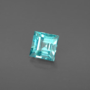 0.77캐럿 천연 라이트 블루 아파타이트, 스퀘어, 4.9×4.8 mm, VS