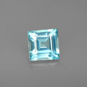 0.79캐럿 천연 라이트 블루 아파타이트, 스퀘어, 5.6×5.4 mm, VS