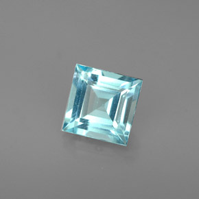 0.79캐럿 천연 라이트 블루 아파타이트, 스퀘어, 5.6×5.4 mm, VS