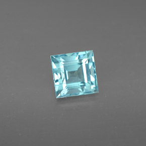 0.83캐럿 천연 라이트 블루 아파타이트, 스퀘어, 5.1×5.1 mm, VS