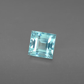 0.83캐럿 천연 라이트 블루 아파타이트, 스퀘어, 5.1×5.1 mm, VS
