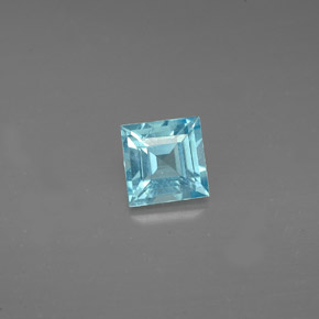 0.63캐럿 천연 라이트 블루 아파타이트, 스퀘어, 5×5 mm, VS