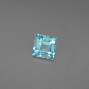 0.63캐럿 천연 라이트 블루 아파타이트, 스퀘어, 5×5 mm, VS