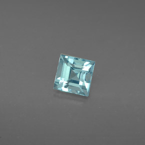 0.63캐럿 천연 라이트 블루 아파타이트, 스퀘어, 4.8×4.8 mm, VS