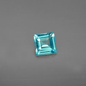 0.53캐럿 천연 라이트 블루 아파타이트, 스퀘어, 5×4.9 mm, VS