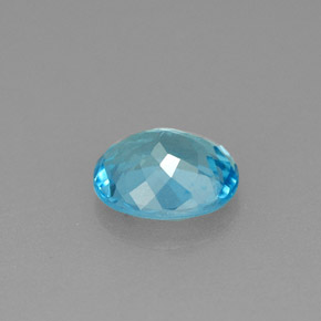 0.84캐럿 천연 라이트 블루 아파타이트, 타원형 컷, 6.5×5.4 mm, VS