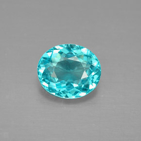 0.88캐럿 천연 라이트 블루 아파타이트, 타원형 컷, 6.6×5.6 mm, VS