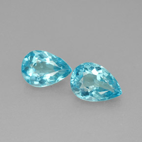 캐럿 천연 라이트 블루 아파타이트 보석, 배 모양, 6.9×5 mm, VS-SI