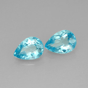 캐럿 천연 라이트 블루 아파타이트 보석, 배 모양, 6.9×5 mm, VS-SI