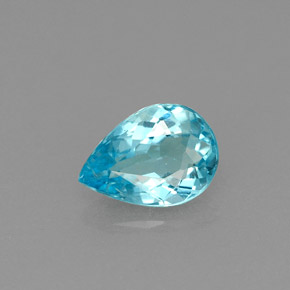 0.71캐럿 천연 라이트 블루 아파타이트, 배 모양, 7.1×5 mm, VS