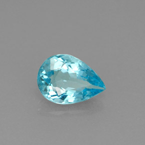 0.71캐럿 천연 라이트 블루 아파타이트, 배 모양, 7.1×5 mm, VS