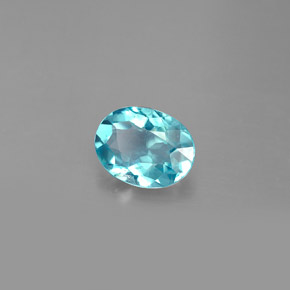 1.29캐럿 천연 라이트 블루 아파타이트, 타원형 컷, 8.1×6.2 mm, VS