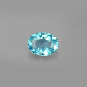 1.29캐럿 천연 라이트 블루 아파타이트, 타원형 컷, 8.1×6.2 mm, VS