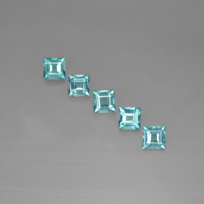 캐럿 천연 라이트 블루 아파타이트 보석, 스퀘어, 5.1×5 mm, VS