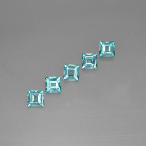 캐럿 천연 라이트 블루 아파타이트 보석, 스퀘어, 5.1×5 mm, VS