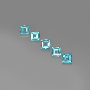 캐럿 천연 라이트 블루 아파타이트 보석, 스퀘어, 4.8×4.8 mm, VVS-VS