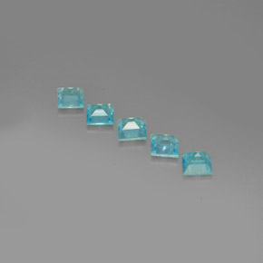 캐럿 천연 라이트 블루 아파타이트 보석, 스퀘어, 4.8×4.8 mm, VVS-VS