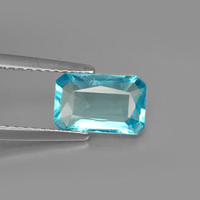 1.50캐럿 천연 라이트 블루 아파타이트, 에메랄드 컷, 8.9×5.8 mm, VS
