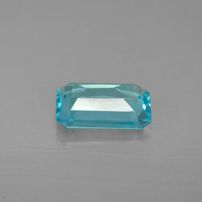 1.50캐럿 천연 라이트 블루 아파타이트, 에메랄드 컷, 8.9×5.8 mm, VS