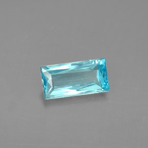 0.87캐럿 천연 라이트 블루 아파타이트, 바게트, 8×4.1 mm, VS