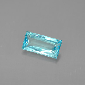 0.87캐럿 천연 라이트 블루 아파타이트, 바게트, 8×4.1 mm, VS