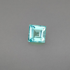 0.44캐럿 천연 라이트 블루 아파타이트, 스퀘어, 4.5×4.4 mm, VS
