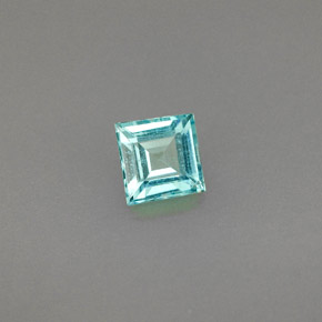 0.44캐럿 천연 라이트 블루 아파타이트, 스퀘어, 4.5×4.4 mm, VS