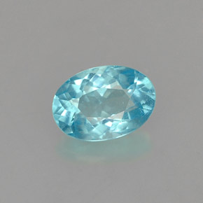 0.60캐럿 천연 라이트 블루 아파타이트, 타원형 컷, 6.3×4.4 mm, VS-SI
